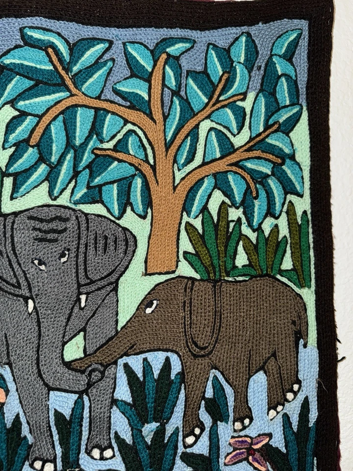 "Tapiz colgante de pared vintage The Approaching Elephant 34"" X 24""" Foto 4 de 4
