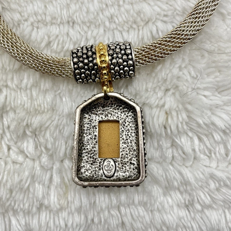 Collar gargantilla colgante Premier Designs malla vidrio corte grande imitación granate 17" Foto 4 de 4