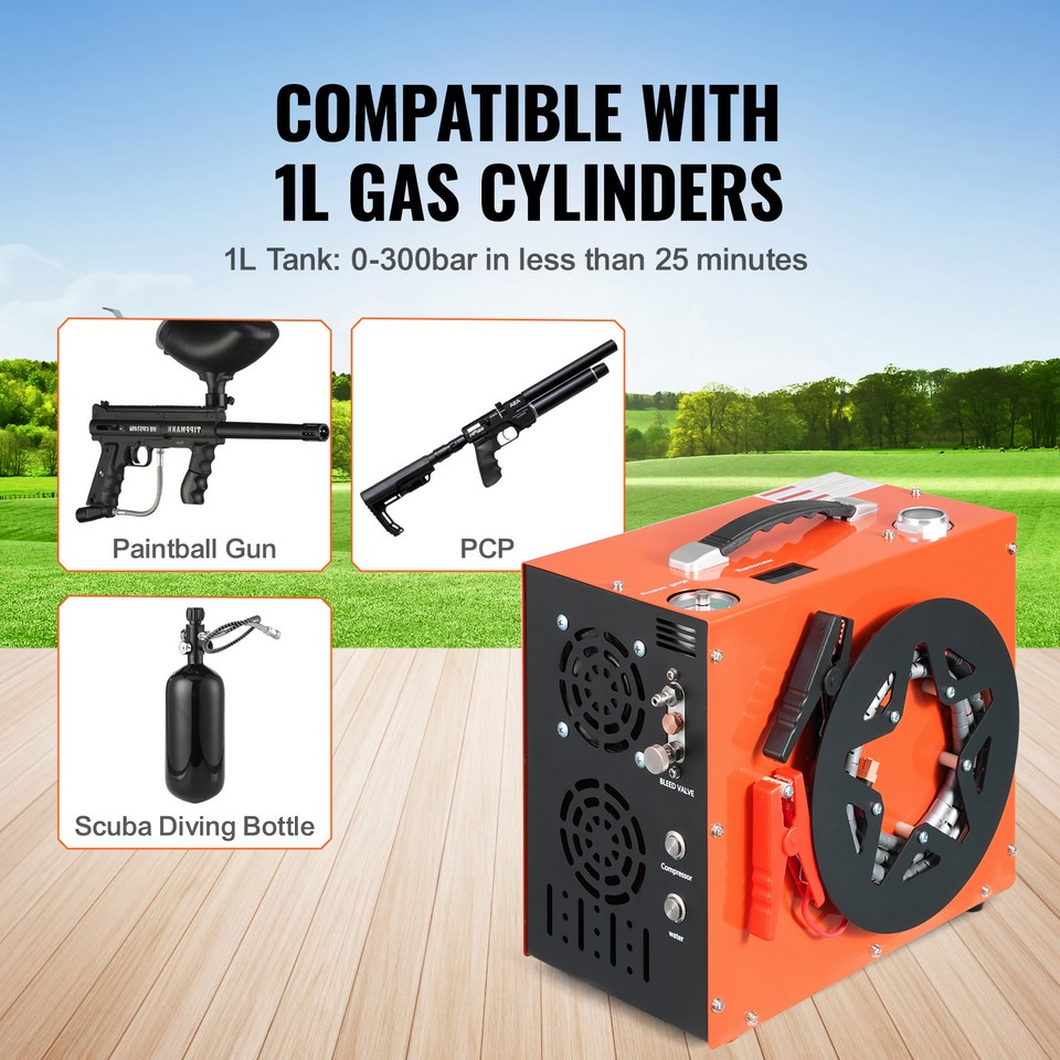 Compressore PCP Portatile TUXING 4500PSI, Compressore Aria Per Paintball E Immersioni Con Arresto Automatico E Display