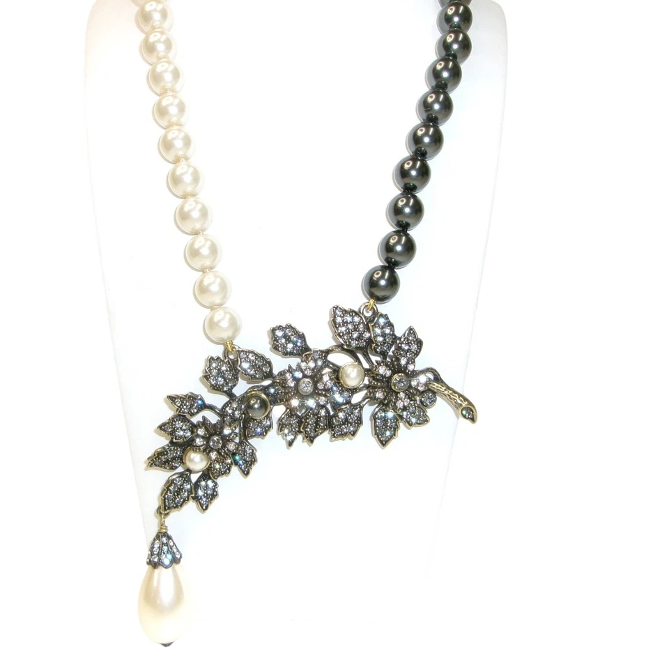 Colar de contas de pérolas falsas Heidi Daus lágrima pingente de cristal Swarovski - Imagem 2 de 4