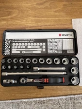 Wurth Zebra 22 Piece 3/8” Dr Metric General Service Socket Set Made In Germany