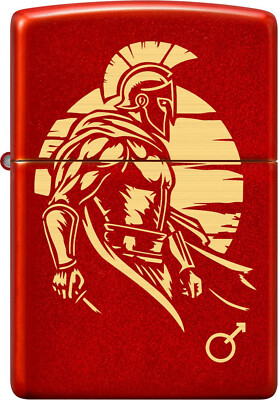 ZIPPO Original Feuerzeug Regular / Metallic red gelasert God Mars / Geschenketui