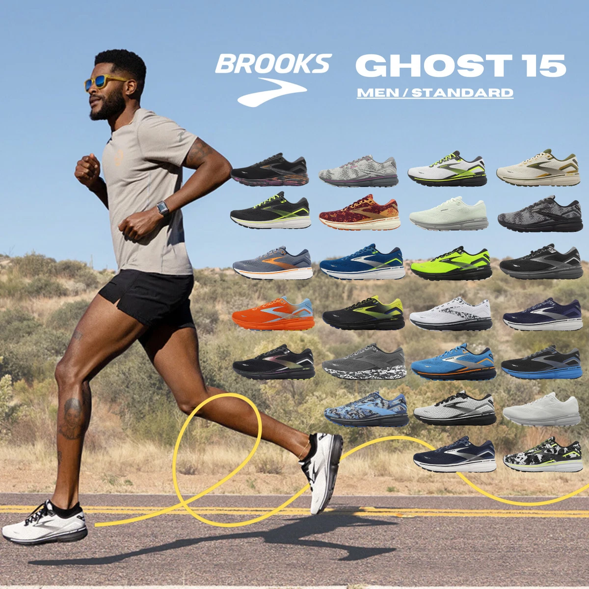 Brooks Ghost 15 Men (D) Standard Road Running Jogging Marathon