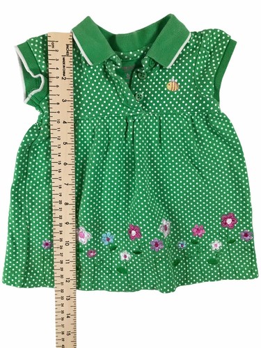 Carter's Baby Collared Blouse- Bees & Flowers Embroider- Size 0-3 Months - Green - Picture 6 of 9