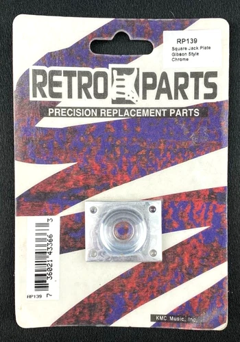 Retro Parts Square Jack Guitar Plate Gibson Style Chrome RP139 NEW
