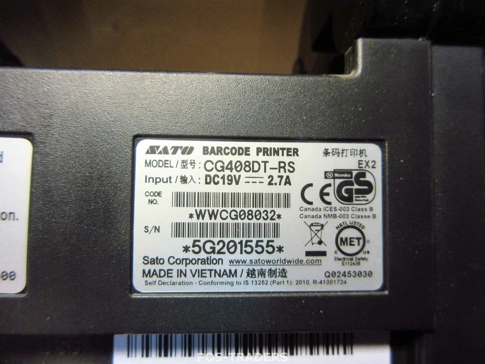 SATO CG408DT-RS Thermal DT/TT USB 105 mm Label Printer Drucker - 2.2 KM EXCL PSU - Bild 4 von 4