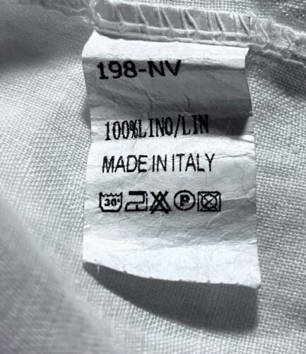 Túnica Meo Meli, Hecha en Itaiy Blanca Lino Manga Pestaña - Talla US XL/XXL - Imagen 3 de 3