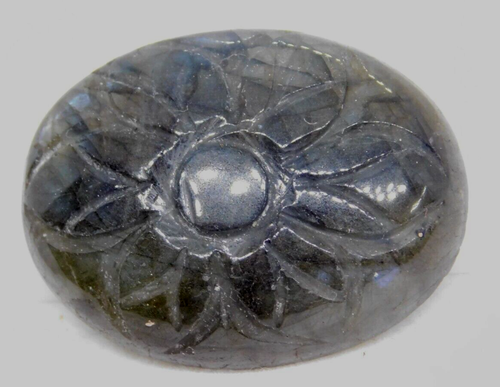52.40Ct Natural Labradorite Carving Cabochon Mughal Carved Loose Gemstone - 第 1/5 張圖片