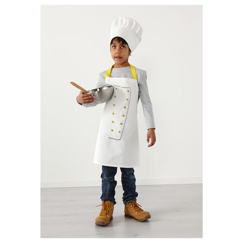 IKEA Toppklocka Children's Apron with Chef's Hat White & Yellow Costume A3