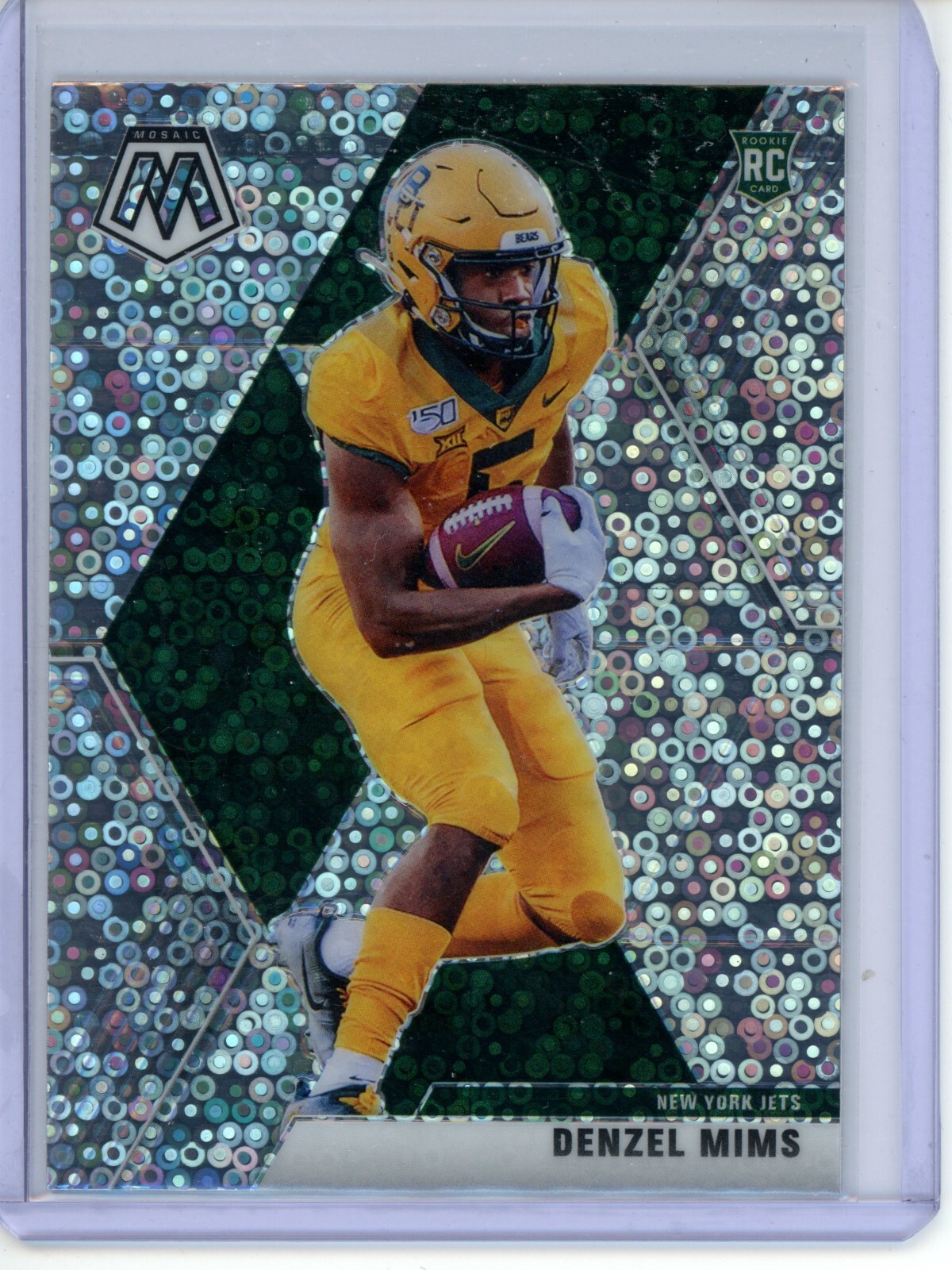 2020 Panini Mosaic - #225 Denzel Mims (RC) Silver Disco Prizm New York Jets