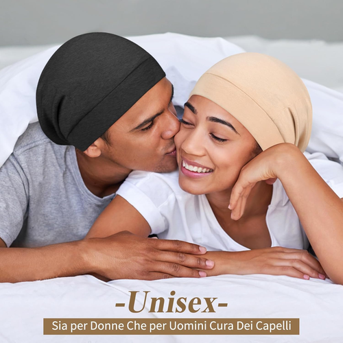Beanie Hat Cuffia per Dormire, Cuffia Da Notte in Seta per Capelli Ricci, Regola - Foto 5 di 12
