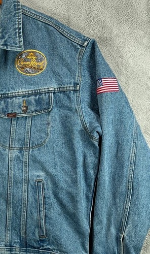 VTG LEE Rider 101 CROWN ROYAL DENIM Trucker JACKET Adult XL Stone Wash Distress - Picture 12 of 19