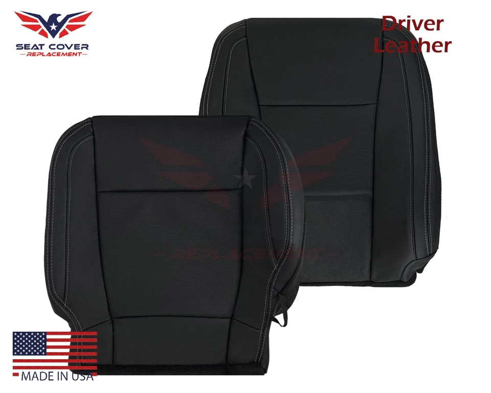 Ford F150 Lariat 2015 2016 2017 conductor o pasajero en fundas de asiento de cuero negro Foto 3 de 4