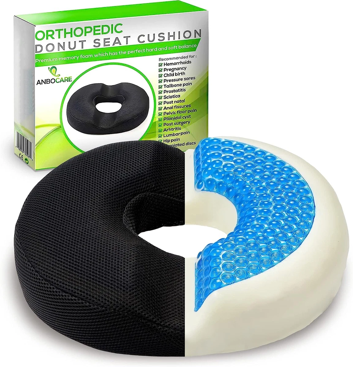 Donut Pillow Gel Seat Cushion Orthopedic Donut Cushion, Premium