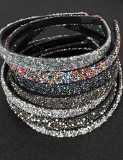 Ladies/Girls Resin Chip Rhinestone Beaded Headband/Hairband (New)