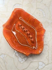 VTG Mid Century Modern Orange Ashtray California Original USA Pottery #232-S