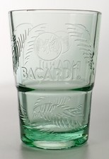 Bacardi Rum Longdrinkglas Palmenrelief Klar G...