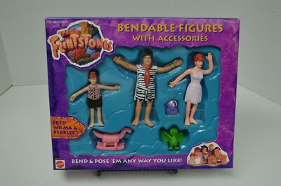 The FLINTSTONES (1993) - Fred Wilma Dino Pebbles & accessories - Figure Set 
