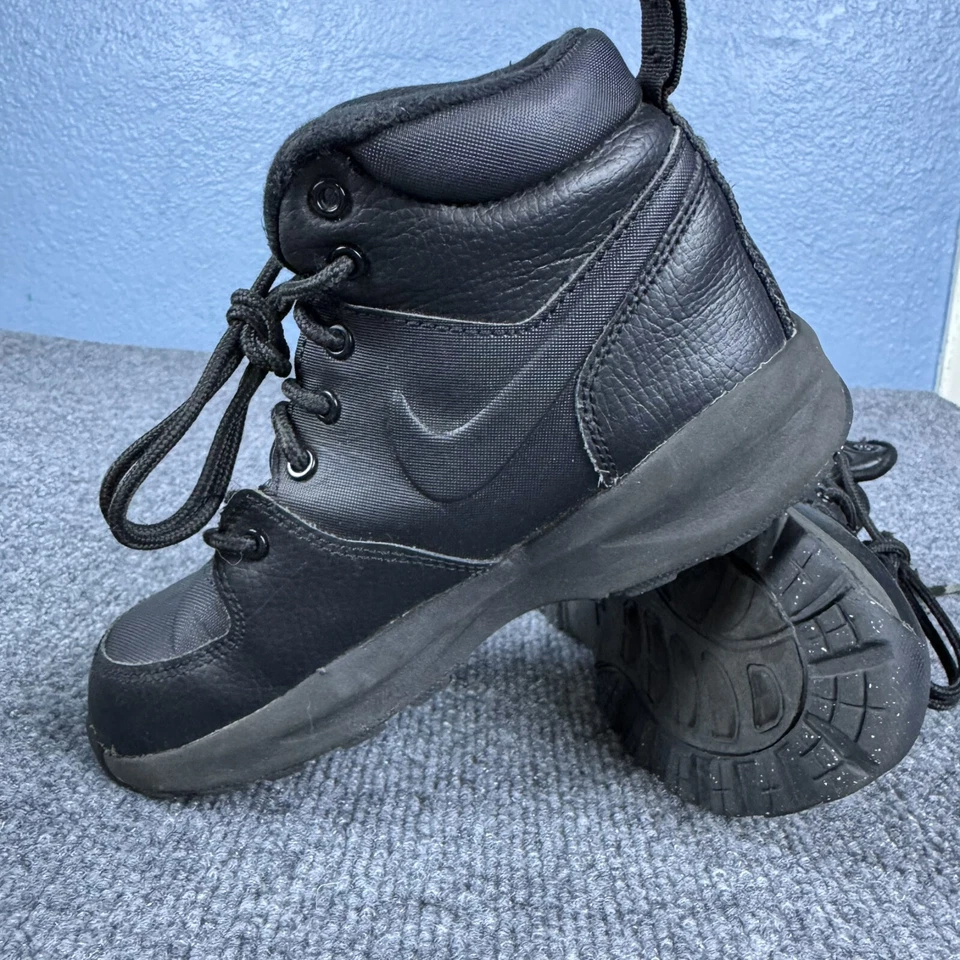 Nike Manoa LTR Boots Shoes Black Pre School Kids Youth Size 1Y BQ5373-001 - Image 2 of 4