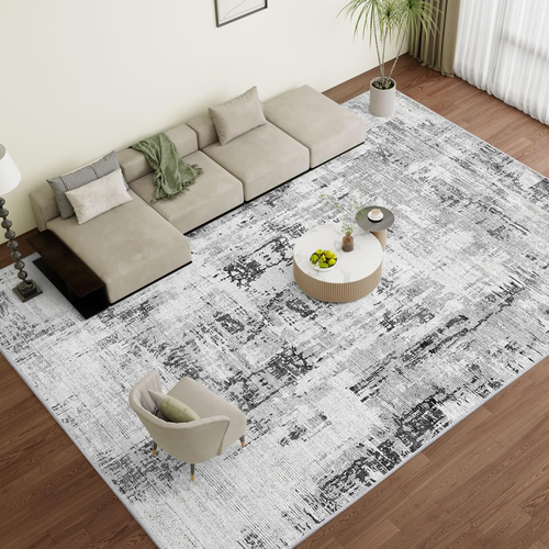 Washable Abstract Area Rug - Contemporary Style for Living Room, Bedroom, Kitche