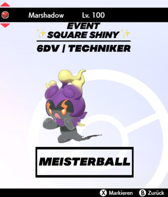 Pokemon Schwert und Schild Shiny [Event Square Shiny Marshadow] FAST DELIVERY