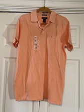 NWT Saddlebred Men  s Performance Polo Short Sleeve Orange Small No Fade