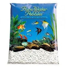 Pure Water Pebbles Aquarium Gravel -Platinum White Frost (25 lbs (8.7-9.5 Grain)