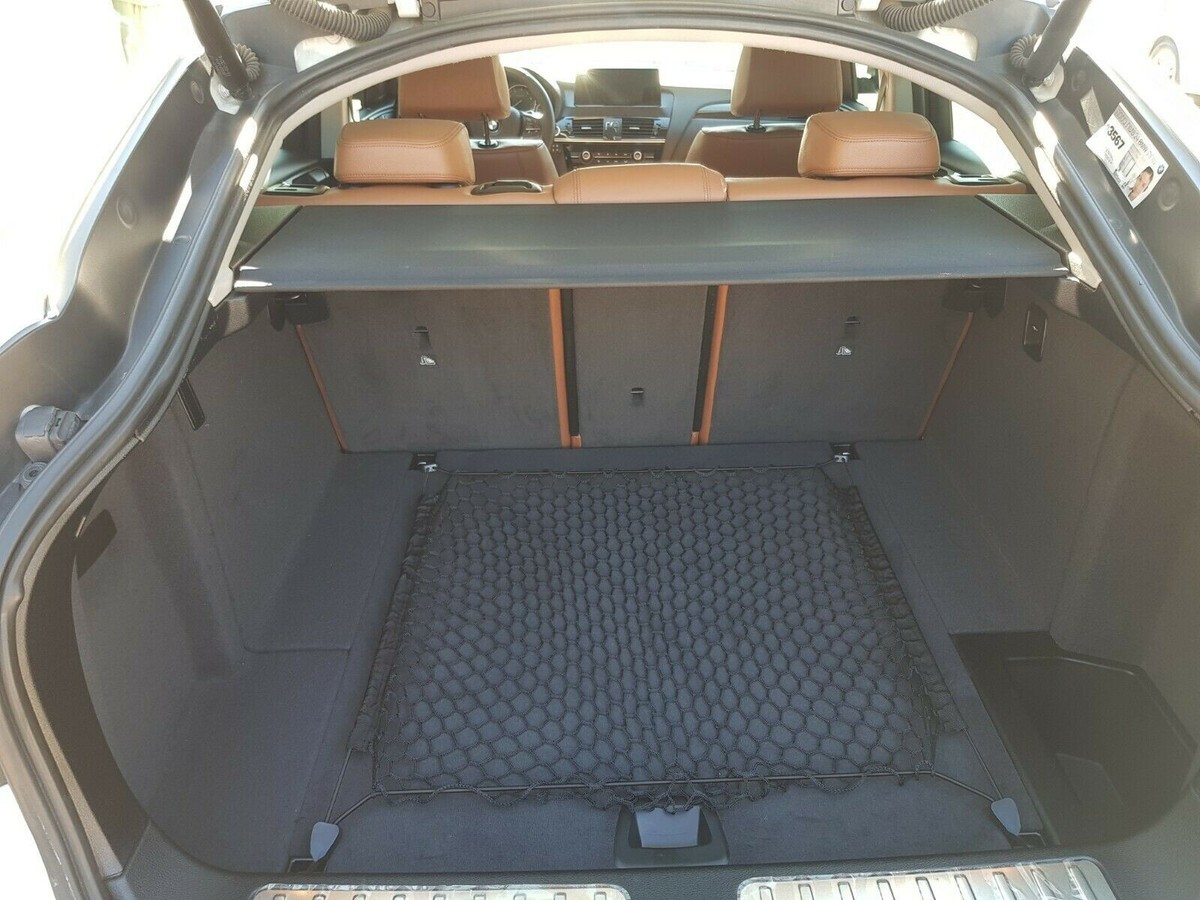 Floor-Style Trunk Cargo Net Mesh Organizer For BMW X6 (2008-2024) – Elastic Black Web