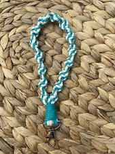 boho macrame wristlet Handmade Spiral Keychain