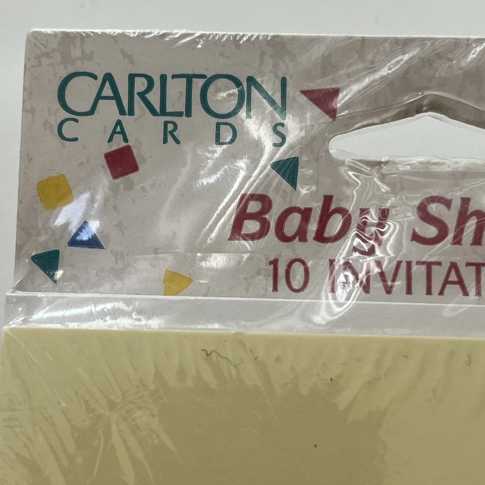 De colección 1990s Baby Shower Invitaciones Carlton Tarjetas Paquete de 10 Zapatos Azul Niño Fiesta Foto 2 de 4