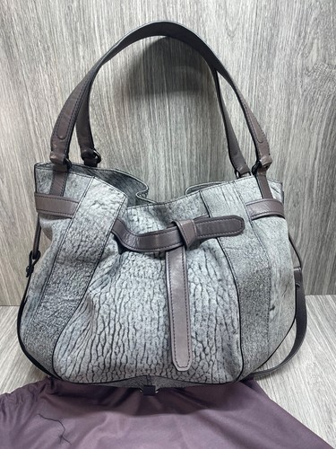 Kooba Gray Slouchy Leather Hobo Shoulder Bag Large Purse Zippers pretty VGC Prin - Picture 14 of 21