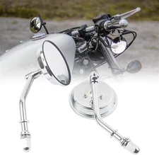Round Motorcycle Rearview Mirrors For Harley Sportster 883 1200 Bobber Chopper