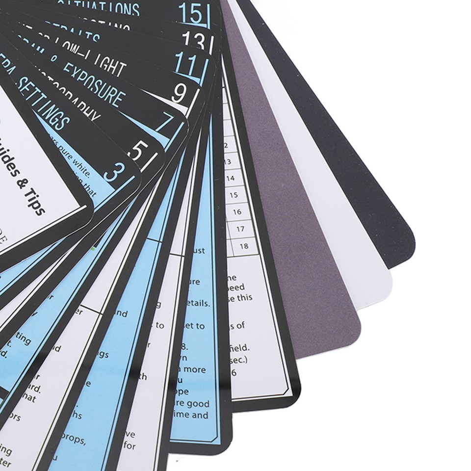 DSLR Cheat Sheet White Balance Gray Card Bundle Quick Reference Guides