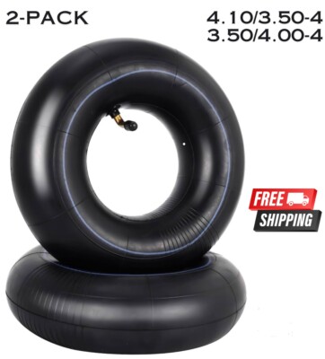 2 x HEAVY DUTY 4.10/3.50-4 Inner Tube Curved Valve Stem DURO TR87