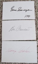 3 MASTERS CHAMPIONS AUTOGRAPHS-EACH ON AN INDEX CARD-SARAZEN-CRENSHAW AND ARCHER