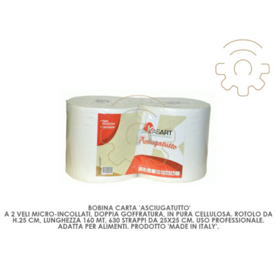 2 spools cellulose paper 630 tears towel kasart