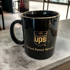 Vintage UPS United Parcel Service Black Gold Advertising Coffee Mug
