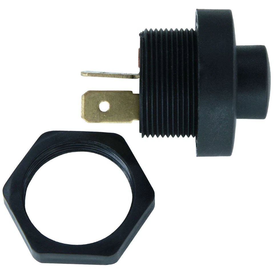 Start Knopf Button Taster Schalter 12 24 V Volt Auto KFZ schwarz rund Retro - Bild 4 von 4