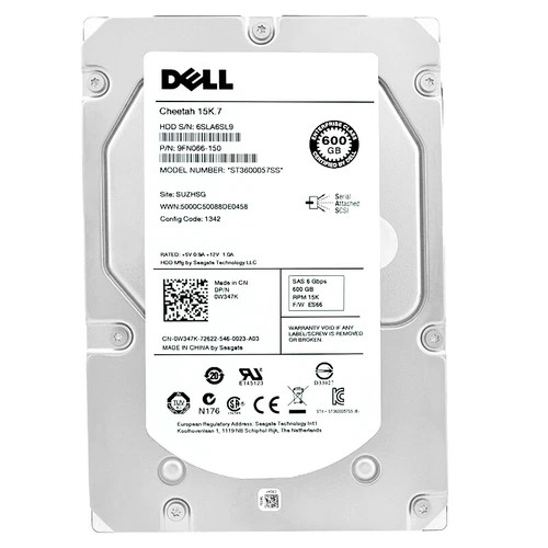 Disque Dur Dell 0W347K 600GB 15000Rpm 16Mb Cachette SAS II 3,5 "