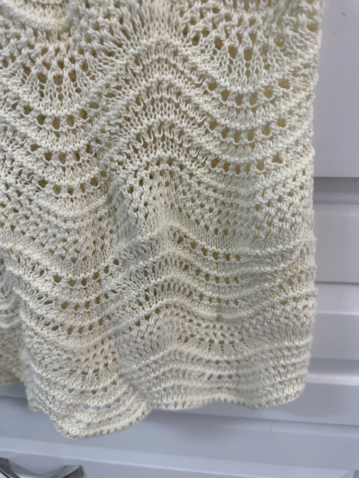 Nova Saia Midi Zimmermann Devi Crochê Malha Texturizada em Creme Feminina Tamanho EUA 10 - Imagem 3 de 4