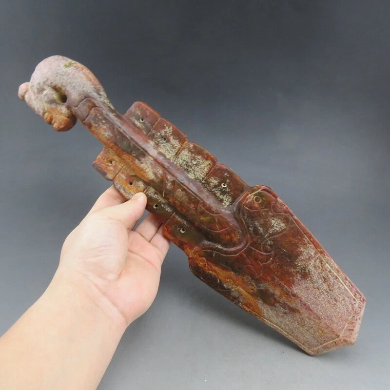 Jade antiguo chino, cultura Hongshan, coleccionables, rara cabeza de dragón, choi G329 Foto 4 de 4