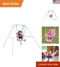 My First Toddler Swing: Heavy-Duty Baby Indoor/Outdoor Swing Set with Safety ...