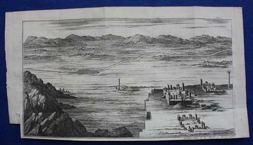 RUINAS DE PERSÉPOLIS, impresión antigua original en dos hojas, después de Le Bruyn, 1747 - Imagen 3 de 4