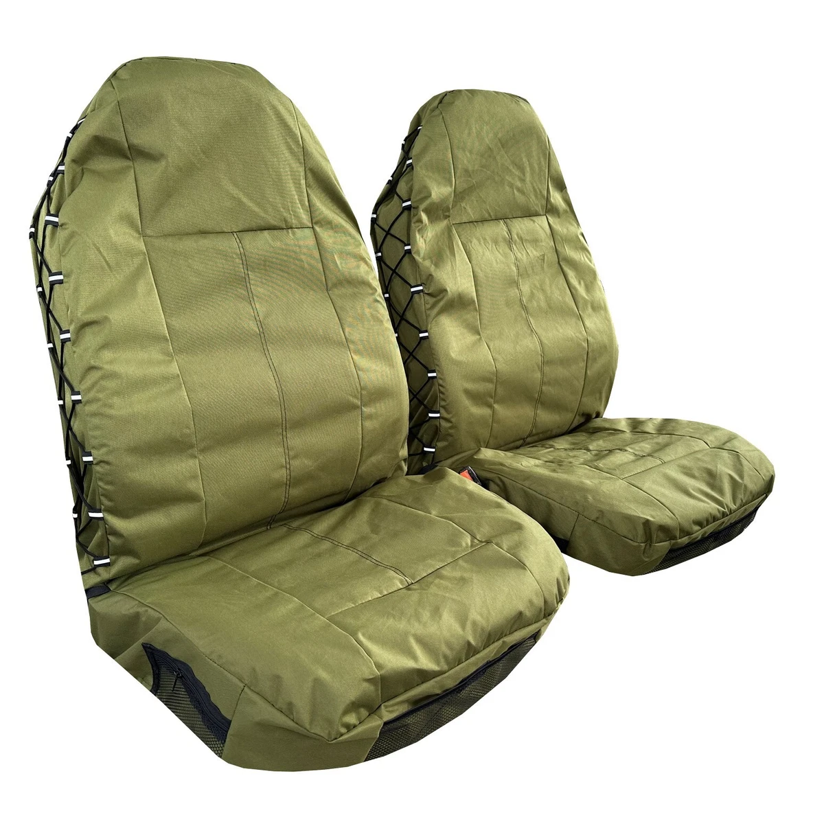Waterproof Army Green Canvas Seat Covers Multi pocket Organizer