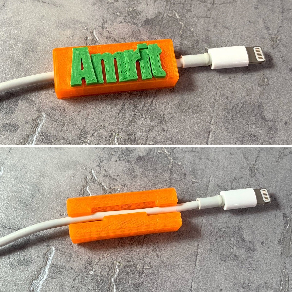 Personalised iPhone charging cable tag UK