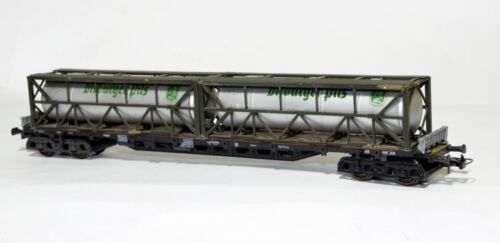 Flat 4-axle with a tank containers HO scale Roco 1 \ 87 - Picture 2 of 5
