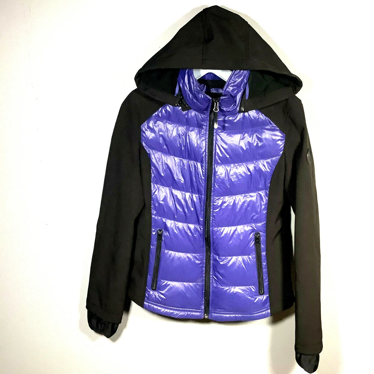 Halifax Traders Puffer Jacket Women s Small Purple Black Removable