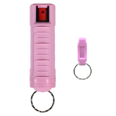 Police Magnum pepper spray 1/2oz Pink Molded Keychain Quick Release Security OC