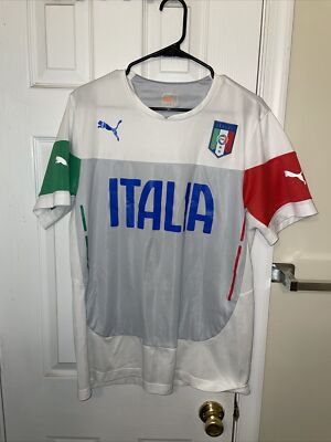 Puma Italy National Soccer Team Training Jersey FIFA Football White Size S  - Main Image