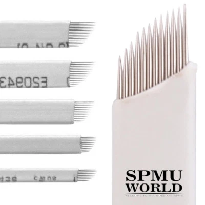 SPMU UK MICROBLADING NEEDLES BLADES Permanent Eyebrows - Flexible Training CF Curved